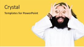  Presentation with jesus christ - Presentation design consisting of man wearing jesus christ costume background and a yellow colored foreground