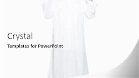  Presentation with jesus christ - Cool new presentation with man wearing jesus christ costume relax and smiling with eyes closed doing meditation gesture with fingers yoga concept backdrop and a white colored foreground