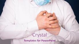  Presentation with face pain - Audience pleasing presentation design consisting of man-wearing-medical-face-mask backdrop and a lemonade colored foreground