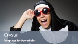  Presentation with nun - Theme enhanced with nun clothing in funny concept background and a gray colored foreground