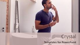  Presentation with mirror - Colorful PPT layouts enhanced with man-wearing-pyjamas-at-home backdrop and a lemonade colored foreground