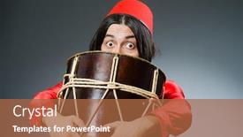  Presentation with hat - Slide set featuring man-wearing-red-fez-hat background and a red colored foreground