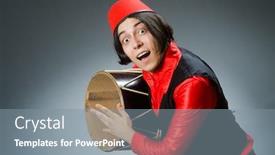  Presentation with hat - PPT layouts with man-wearing-red-fez-hat background and a gray colored foreground