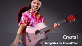  Presentation with guitar - Beautiful PPT theme featuring man-wearing-sombrero-with-guitar backdrop and a dark gray colored foreground