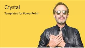  Presentation with black healing - Slide deck consisting of man wearing sunglasses and black background and a yellow colored foreground