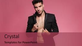  Presentation with black and red - Slides enhanced with groom wears - portrait of sensual man wearing background and a red colored foreground