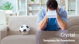  Presentation with virtual reality - Colorful PPT theme enhanced with man wearing virtual reality vr backdrop and a  colored foreground