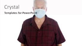  Presentation with dust pollution - Colorful PPT theme enhanced with man-wears-a-paper-face backdrop and a white colored foreground