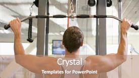  Presentation with weight - Presentation design having man weight training at gym background and a coral colored foreground
