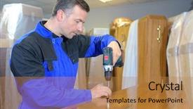  Presentation with egyptian man in make up - Amazing slide deck having man who makes coffin backdrop and a coral colored foreground