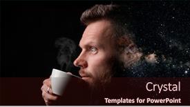  Presentation with black man - PPT theme with man-who-marvels background and a wine colored foreground