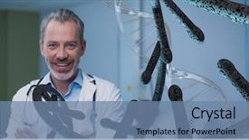  Presentation with dna - Slides having man with 3d dna strands background and a seafoam green colored foreground