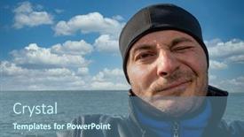  Presentation with sea - Presentation with man-with-a-beanie background and a ocean colored foreground