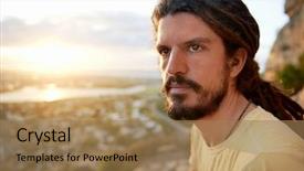  Presentation with appreciating - Slides with appreciation - man with a beard background and a coral colored foreground