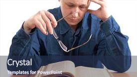  Presentation with photo - Theme enhanced with man with a bible background and a navy blue colored foreground