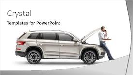  Presentation with road - PPT layouts having man-with-a-broken-car background and a white colored foreground