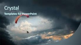  Presentation with parachute - Cool new PPT theme with man with a powered parachute backdrop and a tawny brown colored foreground