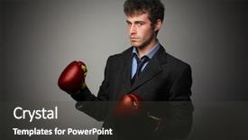  Presentation with boxing - Slide set having man with a red boxing background and a  colored foreground