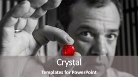  Presentation with man heart attact hand hold - PPT theme having man with a red pill background and a gray colored foreground