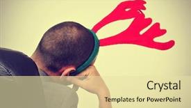  Presentation with antlers - Amazing slides having an office christmas party backdrop and a blonde colored foreground