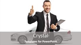  Presentation with silver - Presentation design with man-with-a-silver-car background and a gray colored foreground