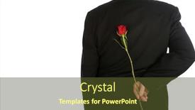  Presentation with love romance - Cool new presentation with man-with-a-single-red backdrop and a tawny brown colored foreground