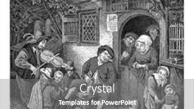  Presentation with man door - PPT theme featuring man-with-a-violin background and a gray colored foreground