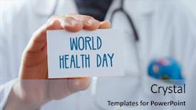  Presentation with signboard - Presentation consisting of man with a world globe background and a light blue colored foreground