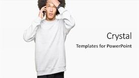  Presentation with generation and african american culture - Cool new theme with man with afro hair talking backdrop and a  colored foreground