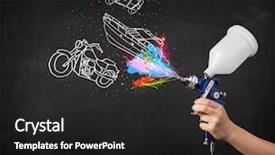  Presentation with spray paint - Amazing presentation theme having man with airbrush spray paint backdrop and a  colored foreground