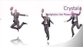  Presentation with american football - Presentation theme featuring leadership athlete - man with american football ball background and a white colored foreground