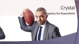 Presentation with american football - Colorful presentation enhanced with man with american football ball backdrop and a lemonade colored foreground