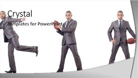  Presentation with american football - Presentation design having man with american football ball background and a white colored foreground