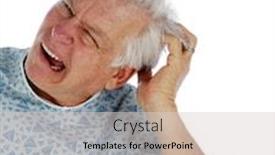  Presentation with exam - Audience pleasing theme consisting of man-with-an-itch backdrop and a light gray colored foreground