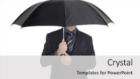  Presentation with umbrella - Presentation consisting of an umbrella against white background and a light gray colored foreground