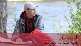  Presentation with map - Cool new PPT layouts with man-with-backpack-looking backdrop and a red colored foreground