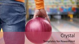  Presentation with bowling - Audience pleasing slide set consisting of young man with ball backdrop and a red colored foreground