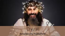  Presentation with long hair man - Presentation featuring man-with-beard-and-long background and a coral colored foreground