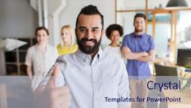  Presentation with success business - Amazing presentation having man with beard over creative backdrop and a  colored foreground