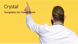  Presentation with being new doctor - Slide set with man with beard wearing medical background and a yellow colored foreground