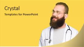  Presentation with beard - Audience pleasing PPT layouts consisting of man with beard wearing medical backdrop and a  colored foreground