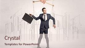  Presentation with man power service - Amazing presentation theme having man with big city great backdrop and a lemonade colored foreground