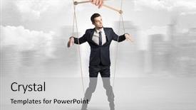  Presentation with power - PPT layouts consisting of man with big city great background and a  colored foreground