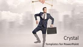  Presentation with man power service - Colorful theme enhanced with man with big city great backdrop and a lemonade colored foreground