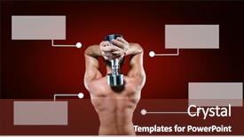  Presentation with bodybuilding - Beautiful presentation design featuring man with blank infographic chart backdrop and a tawny brown colored foreground