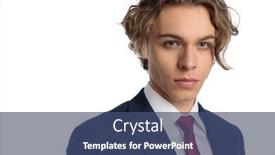  Presentation with long hair man - Presentation design enhanced with man-with-blond-long-hair background and a ocean colored foreground