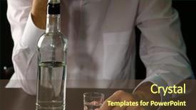  Presentation with black man - Amazing PPT theme having man with bottle of alcohol backdrop and a tawny brown colored foreground