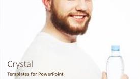  Presentation with bottle water - Slide deck enhanced with man with bottle of water background and a cream colored foreground