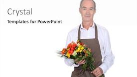  Presentation with flowers - Slide deck having man-with-bouquet-of-flowers background and a white colored foreground