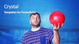  Presentation with bowling - Cool new theme with man with bowling balls backdrop and a cobalt blue colored foreground